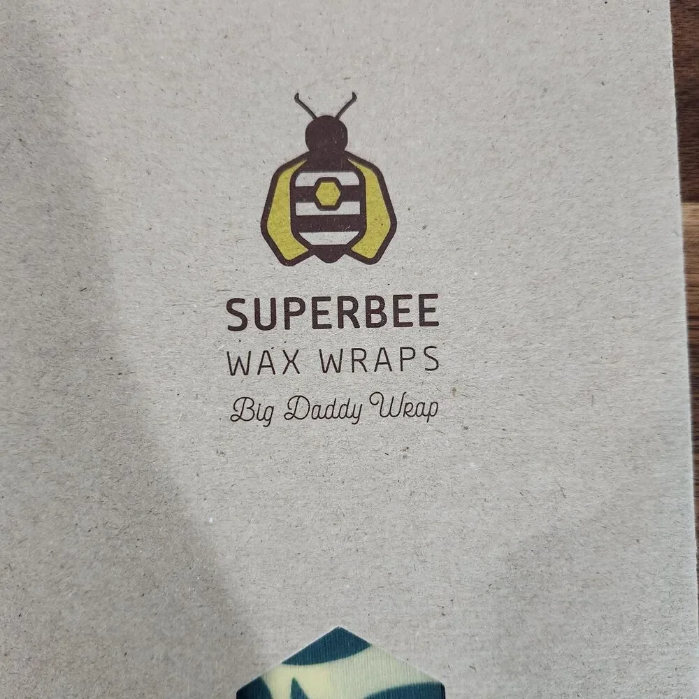 Superbee Beeswax Wraps Lot of 5 Reusable Sustainable Food Wraps Various Sizes